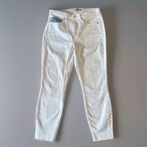 Vineyard Vines NWT 28 High Rise Stripe Pocket Skinny Jeans White Cap Crop